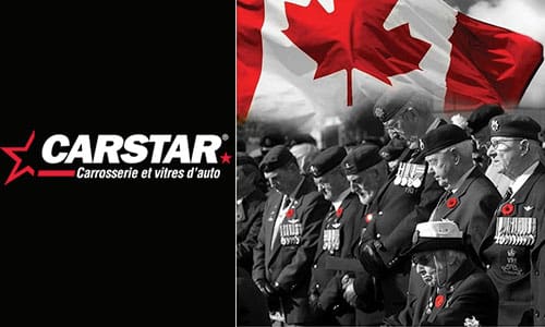 CARSTAR Canada offre aux vétérans et aux membres actifs des Forces armées canadiennes un traitement de pare-brise gratuit.